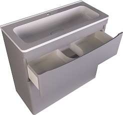 Style Line Тумба под раковину Бергамо Мини 80 серая Люкс антискрейтч Plus – фотография-2